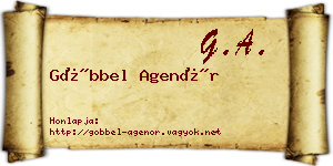 Göbbel Agenór névjegykártya